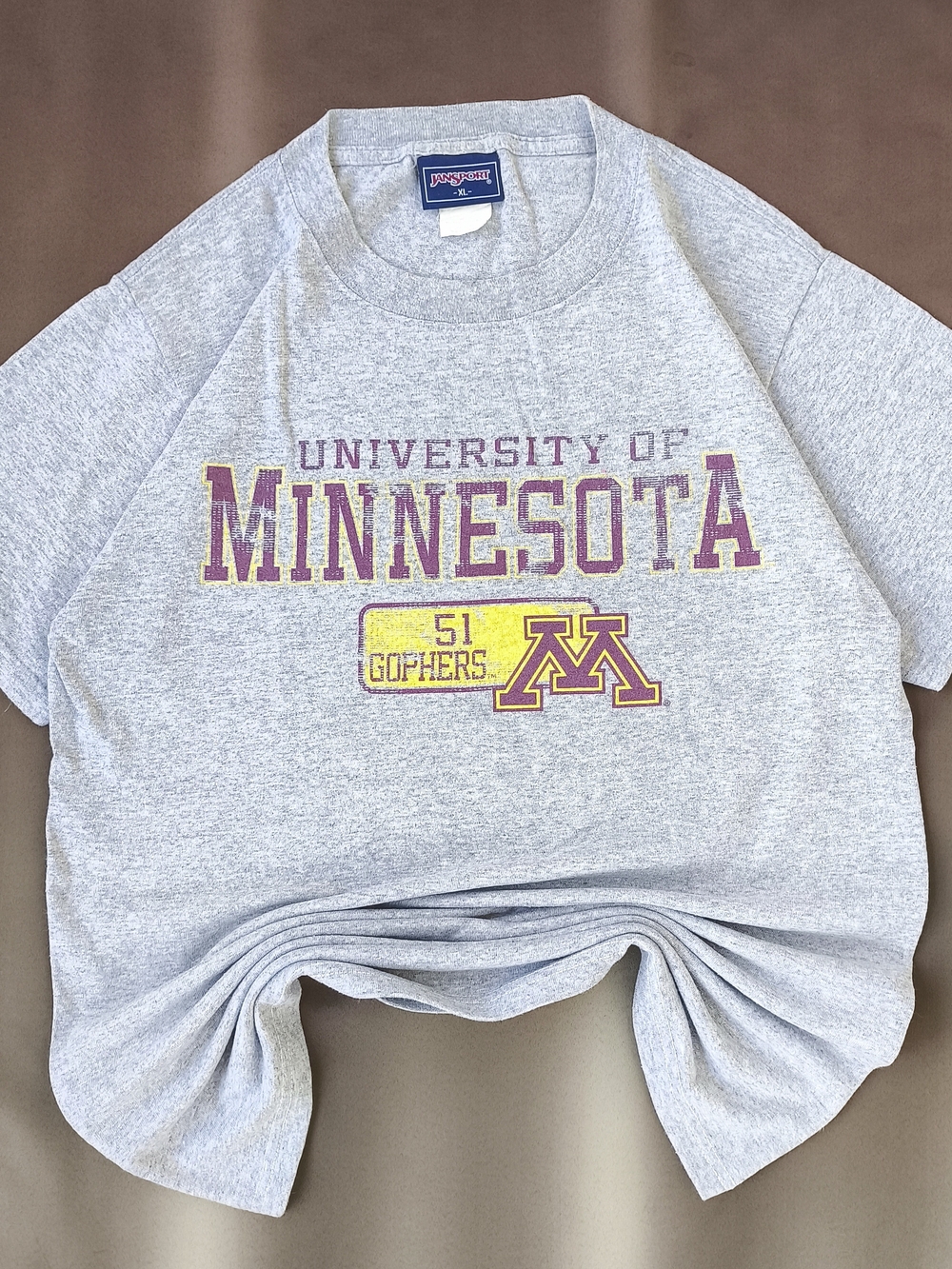 Jansport Vintage University of Minnesota Mens Gray Graphic Tee Fits Large